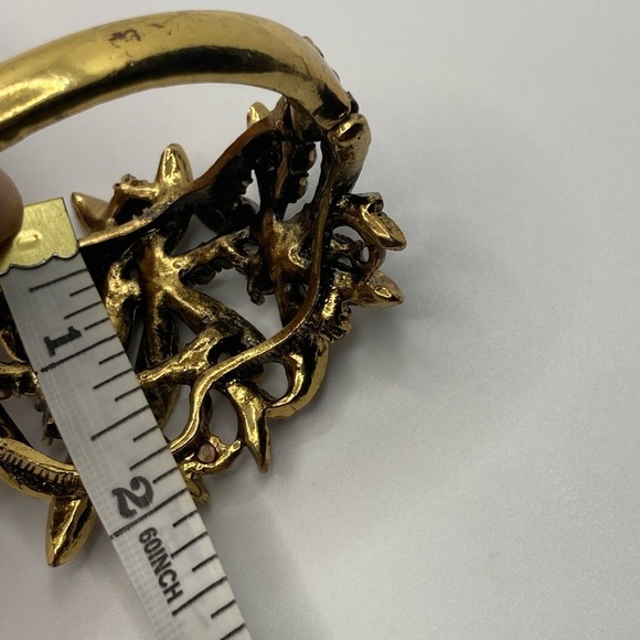 Rhinestone Crystal Dragonfly Brass Tone Metal Vintage Style AB - 7” / 2.1” D - Picture 5 of 7